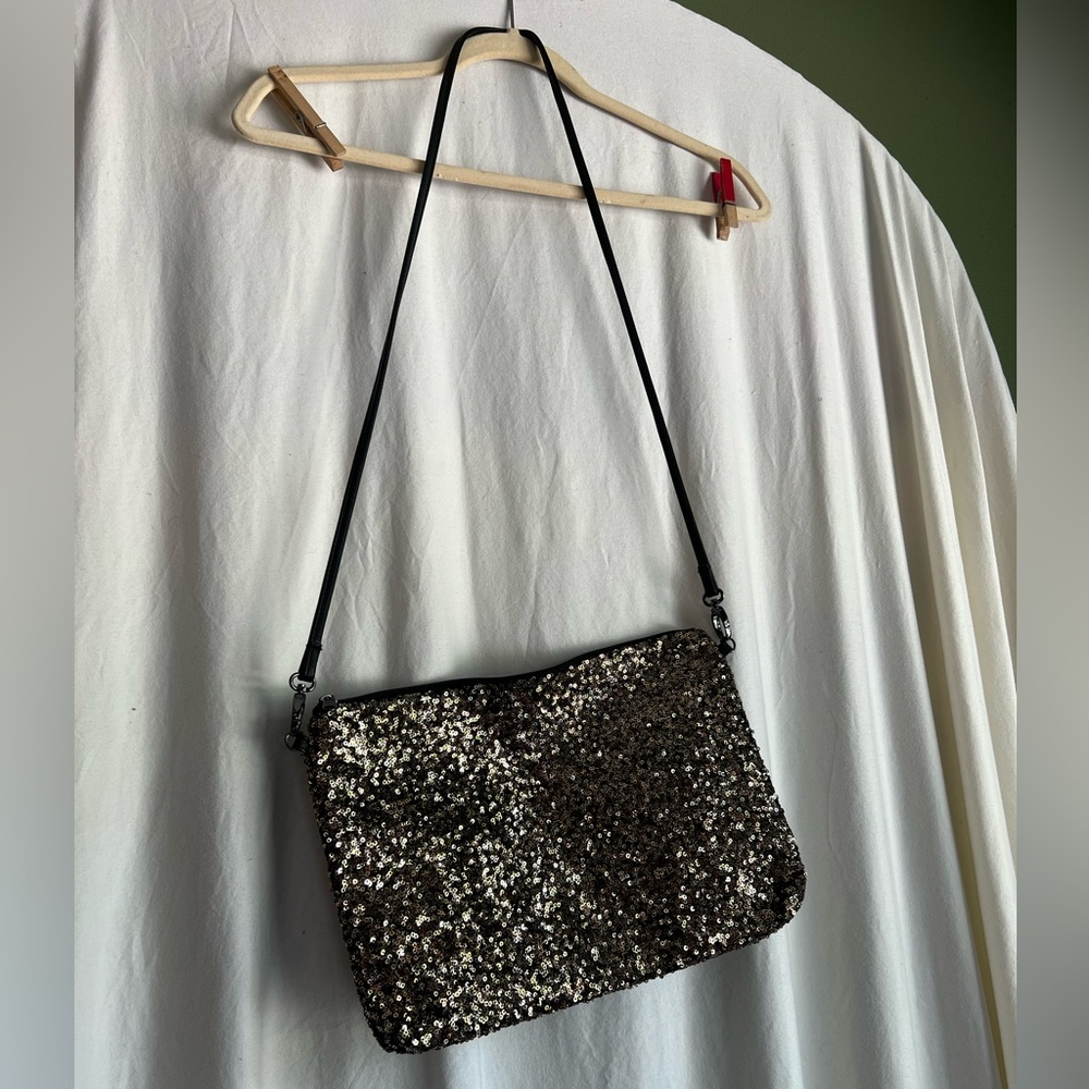 Ellos Evening Sequin Handbag Purse Crossbody